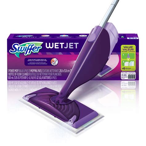 Swiffer WetJet Spray Mop, Complete Kit, 1 Spray Mop, 5 Wipes,。